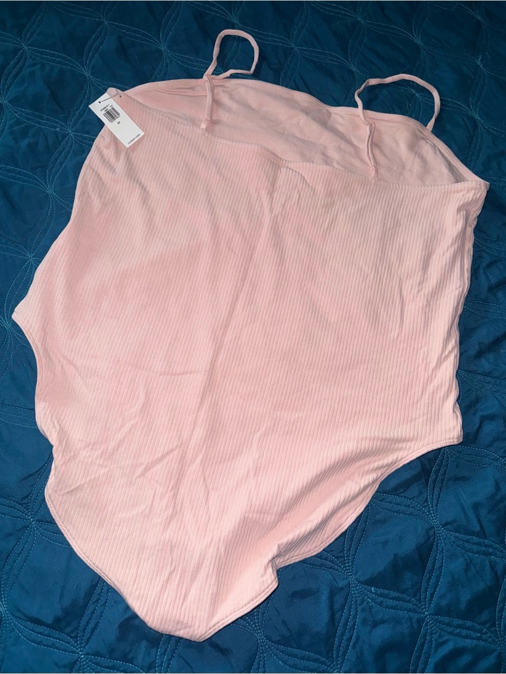 Old Navy Pink Fitted Cami Ribbed Knit Bodysuit NWT - Picture 4 of 5